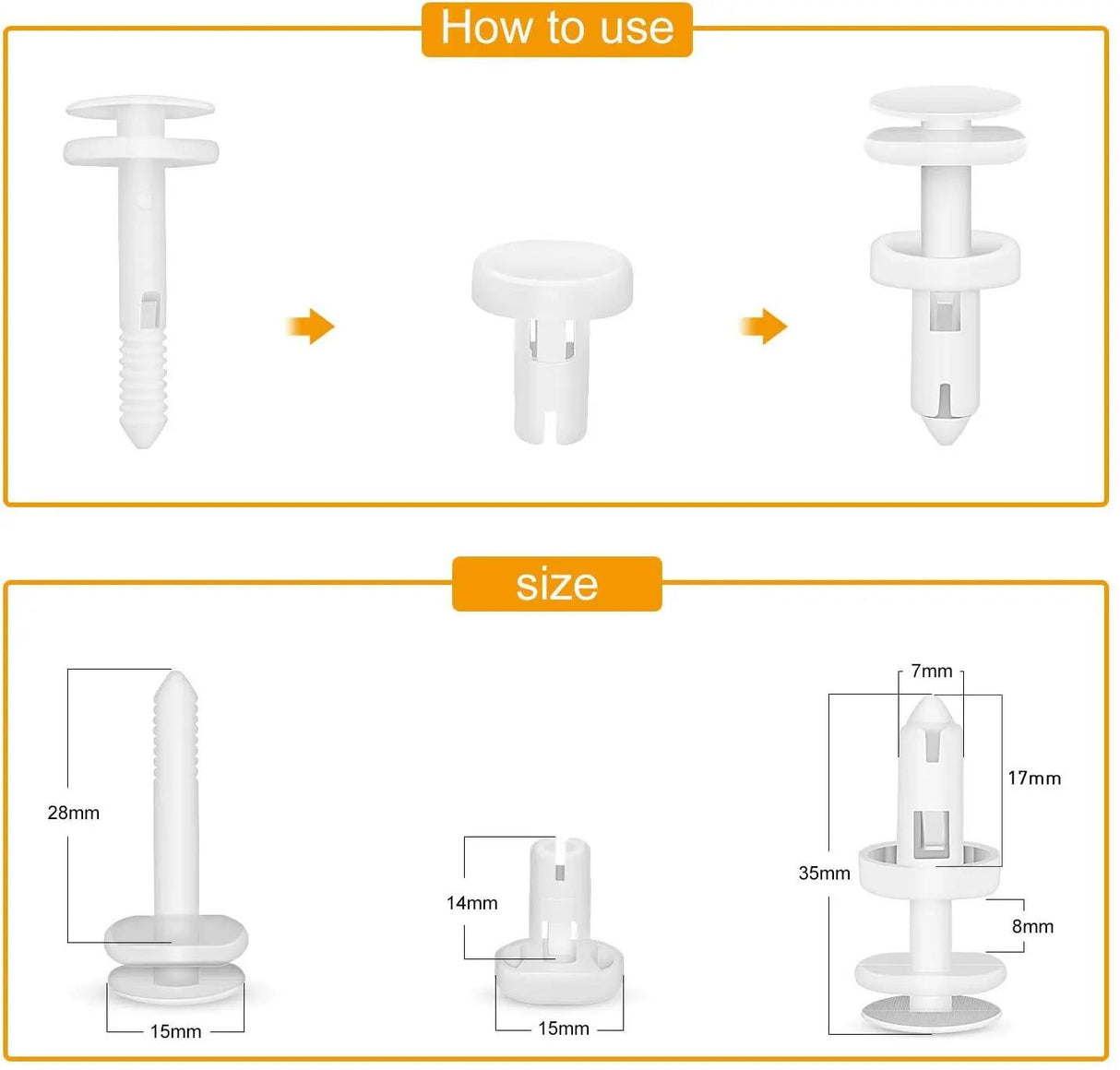 retainer clips 25 Pcs Head 15mm Hole 7mm Car Push Retainer Clips Kits For GM Chevrolet Cadillac GMC