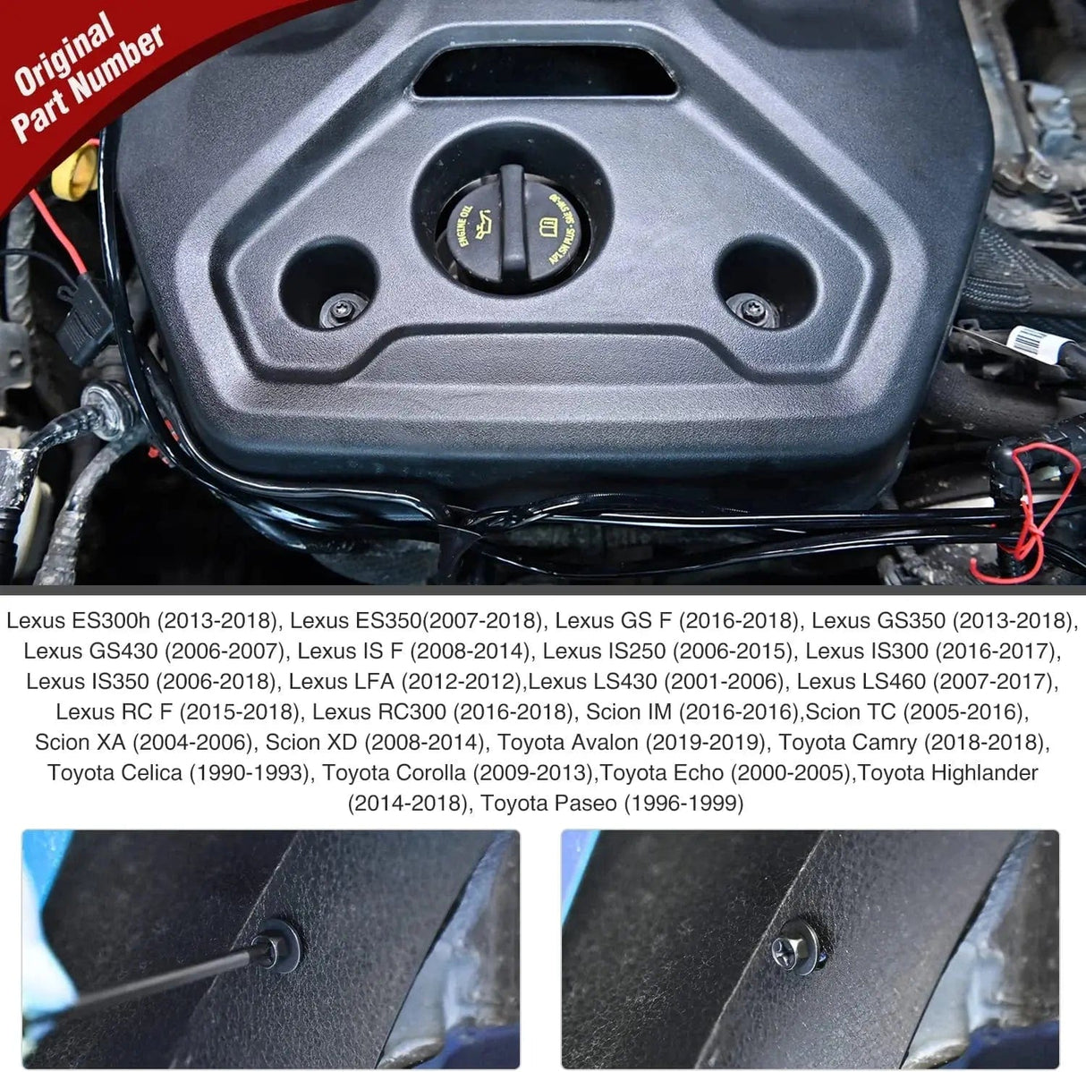 retainer clips 25 Pcs Head 9.8mm Hole 6mm Hex Head Screw Bolt Fit for Bumper Cover Splash Shield Mud Guard Screw Bolt Replacement for Toyota Avalon Camry Corolla Scion Lexus 90159-60498