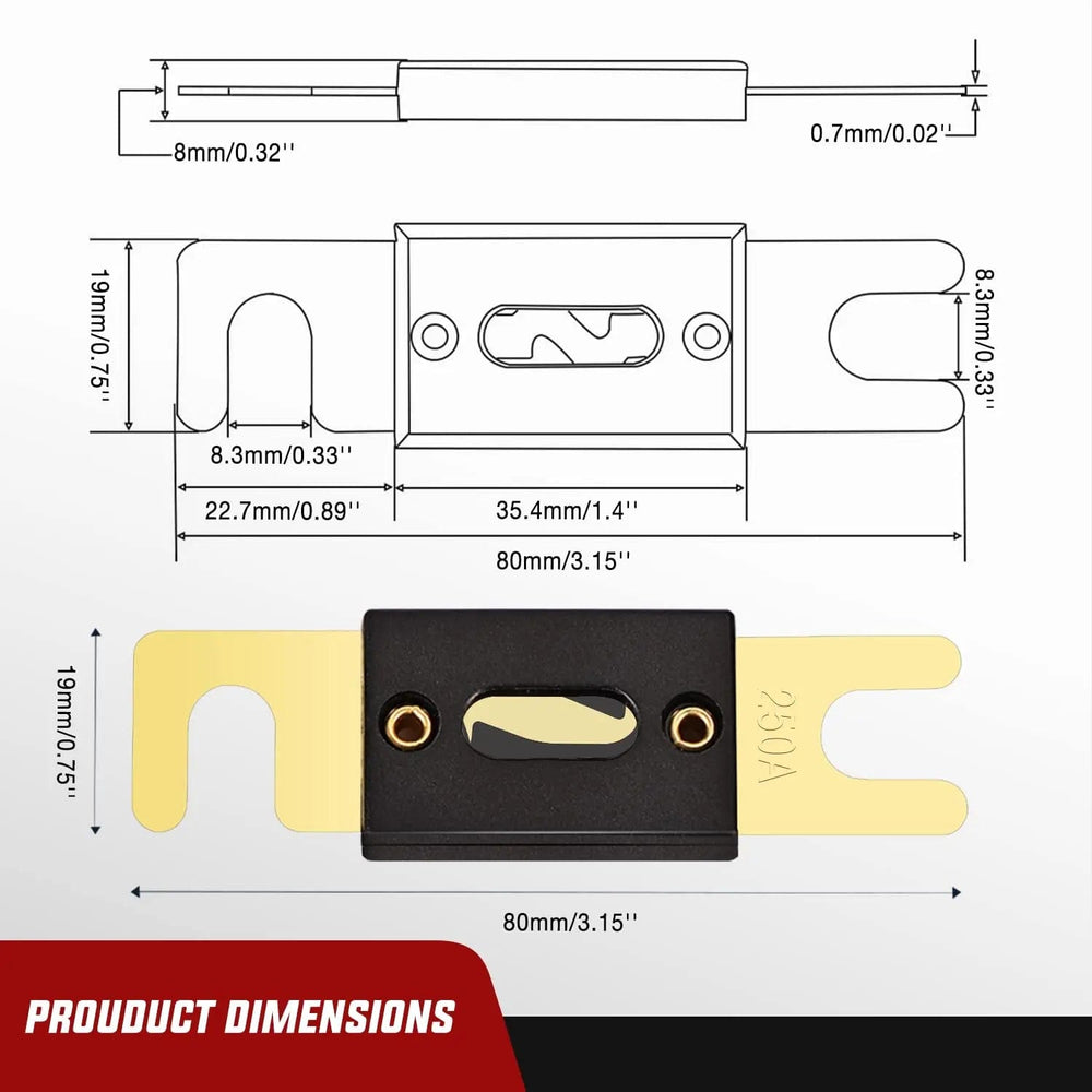 Wiring Harness Kit 250A ANL Fuse with ANL Fuse Holder