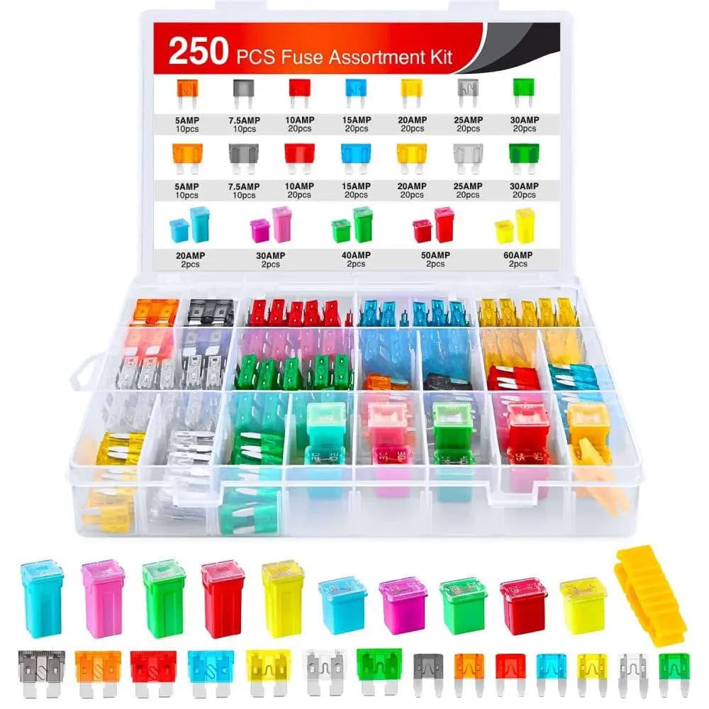 Accessories 250Pcs Blade Jcase Car Fuse Assortment Kit