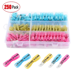 250Pcs Heat Shrink Quick Disconnect Spade Connectors Male and Female