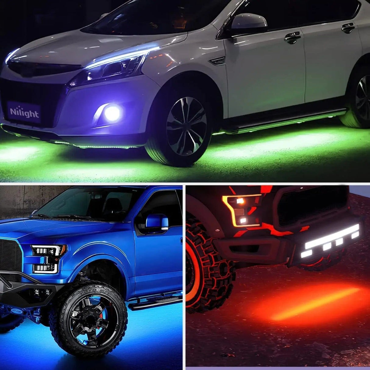Motor Vehicle Lighting 252Leds RGB Underglow Neon Wireless Remote Control Led Strip Light 4PCS