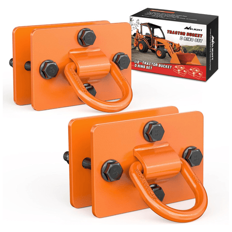 Tractor Bucket 1/2 Inch D Ring Orange (Pair) Nilight