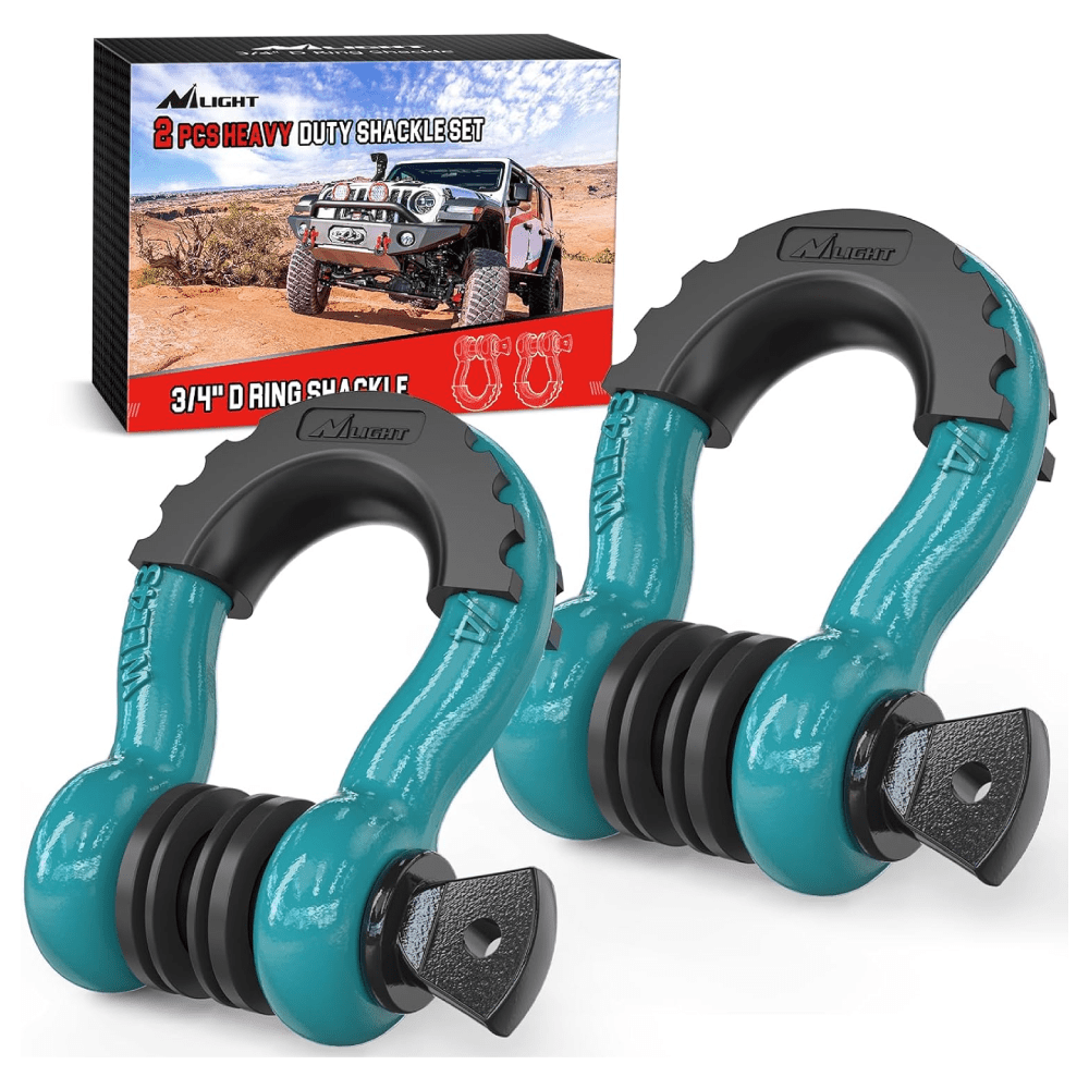 3/4 inch D-Ring Shackle Teal (Pair) Nilight
