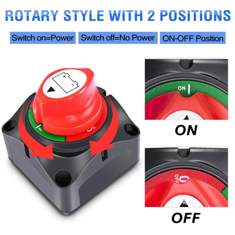 Rocker Switch 2Pcs 12V-48V DC Battery Disconnect Switch