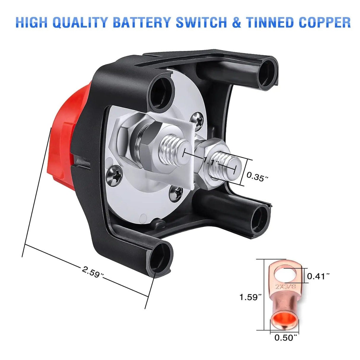 Rocker Switch 2Pcs 12V-48V DC Battery Disconnect Switch