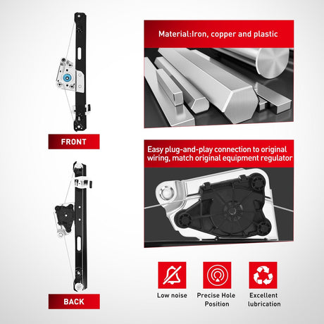 Window Regulator 741-527 Power Window Regulator/Motor Front Passenger Side Compatible with Jeep Liberty KJ 2002 2003 2004 2005 2006,Front Right Side