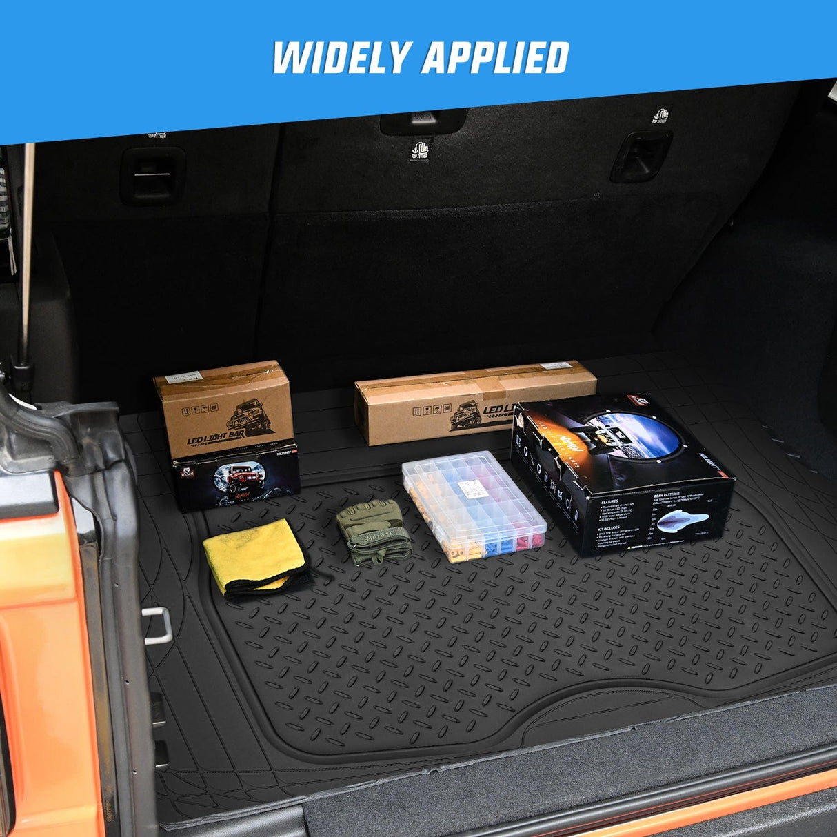 Floor Mat 56X43 Inch Rubber Cargo Mats Universal Trim to fit Most Vehicles