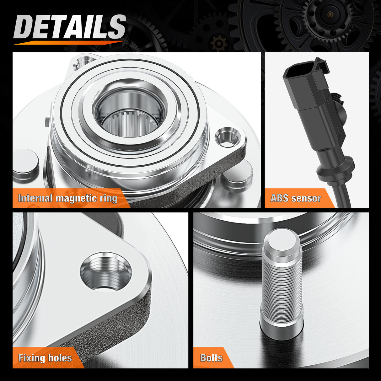 Nilight Wheel Bearing and Hubs Assembly Set for Chevy GMC Silverado Suburban Sierra Yukon XL 1500 Tahoe Avalanche Cadillac Escalade ESV EXT 2007 2008 2009 2010 2011 2012 2013 with 6-Lug, OEM 515096