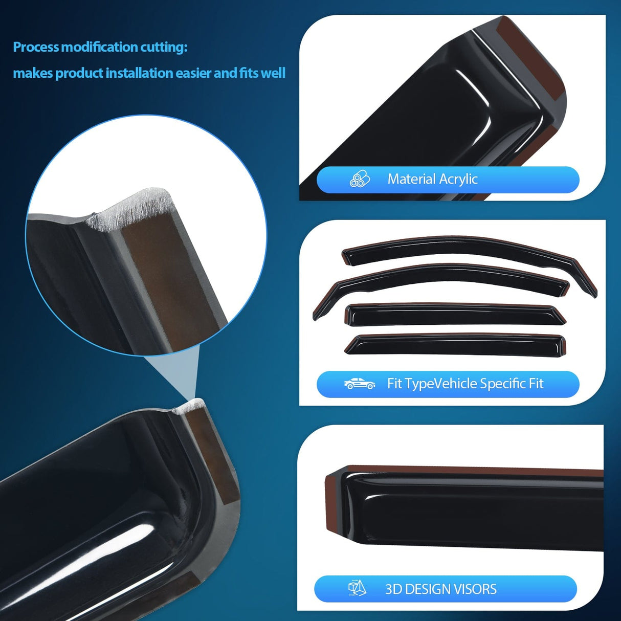 Rain Guards Rain Guards for Hyundai Tucson 2016 2017 2018 2019 2020 Window Deflectors, Vent Window Visors-4 Pieces