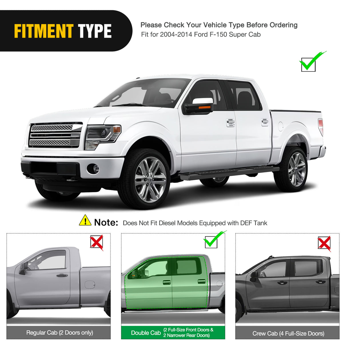 Nilight Running Boards 6 inch Side Step Nerf Bars Easy Bolt-On Installation