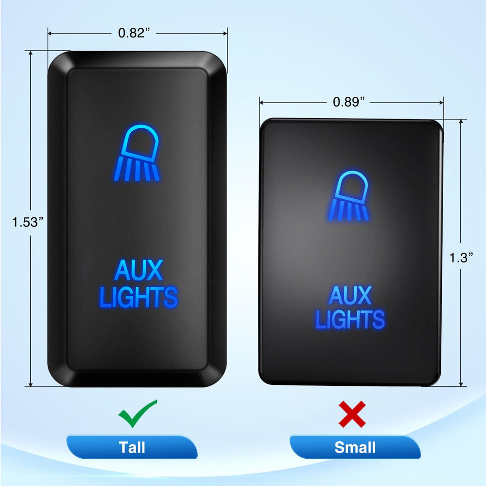 Rocker Switch Toyota AUX Lights Push Button Switch 12V ON Off Switch with Connector Wire Kit