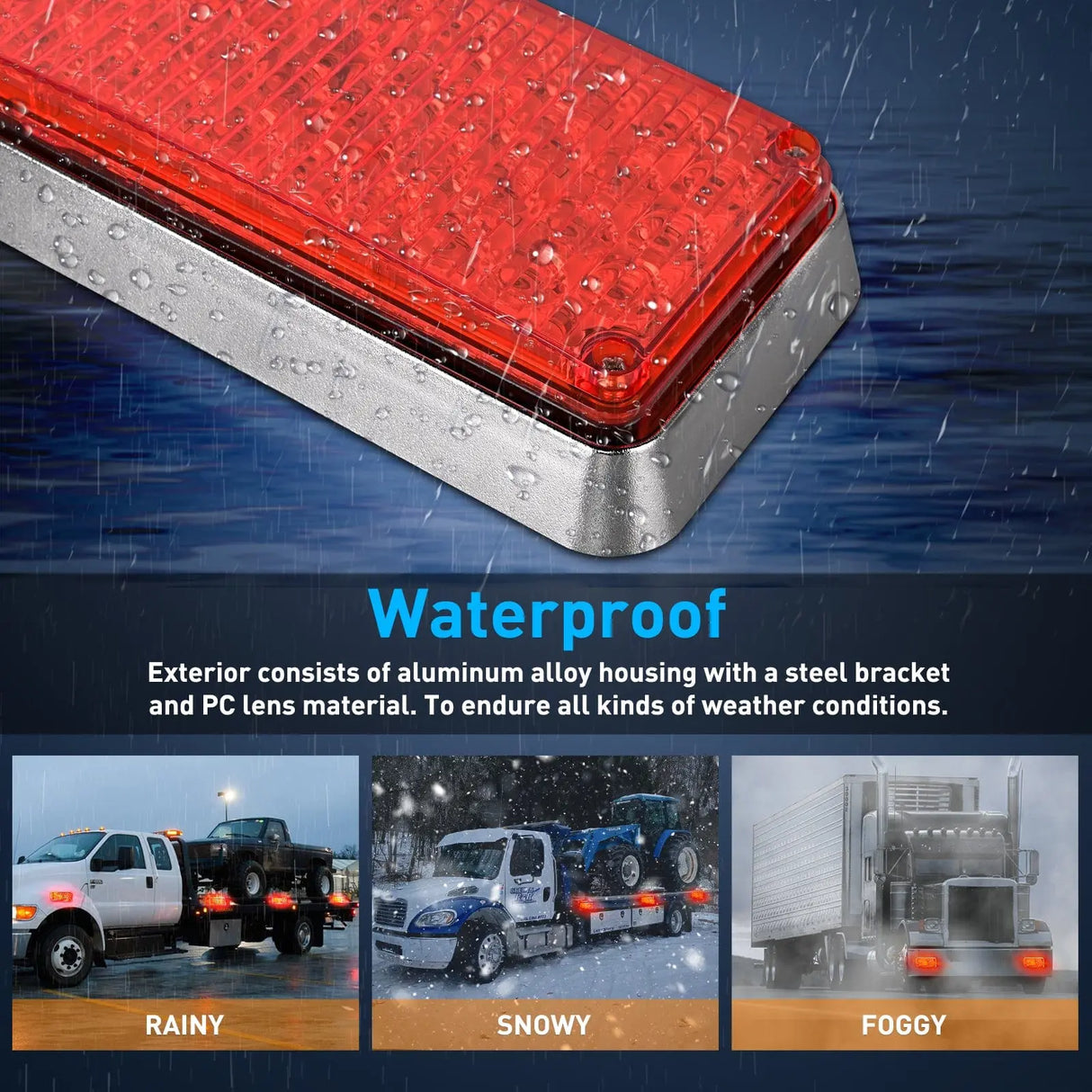 led strobe light 42LED Red Wireless Magnetic Strobe Lights Surface Mount Waterproof 5 Patterns (Pair)