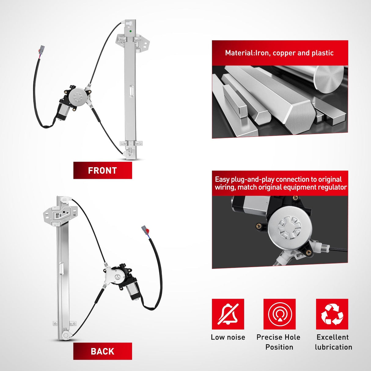 Window Regulator 748-512 Power Window Regulator and Motor Assembly Rear Driver Side, OE Replacement for Honda Pilot 2003 2004 2005 2006 2007 2008