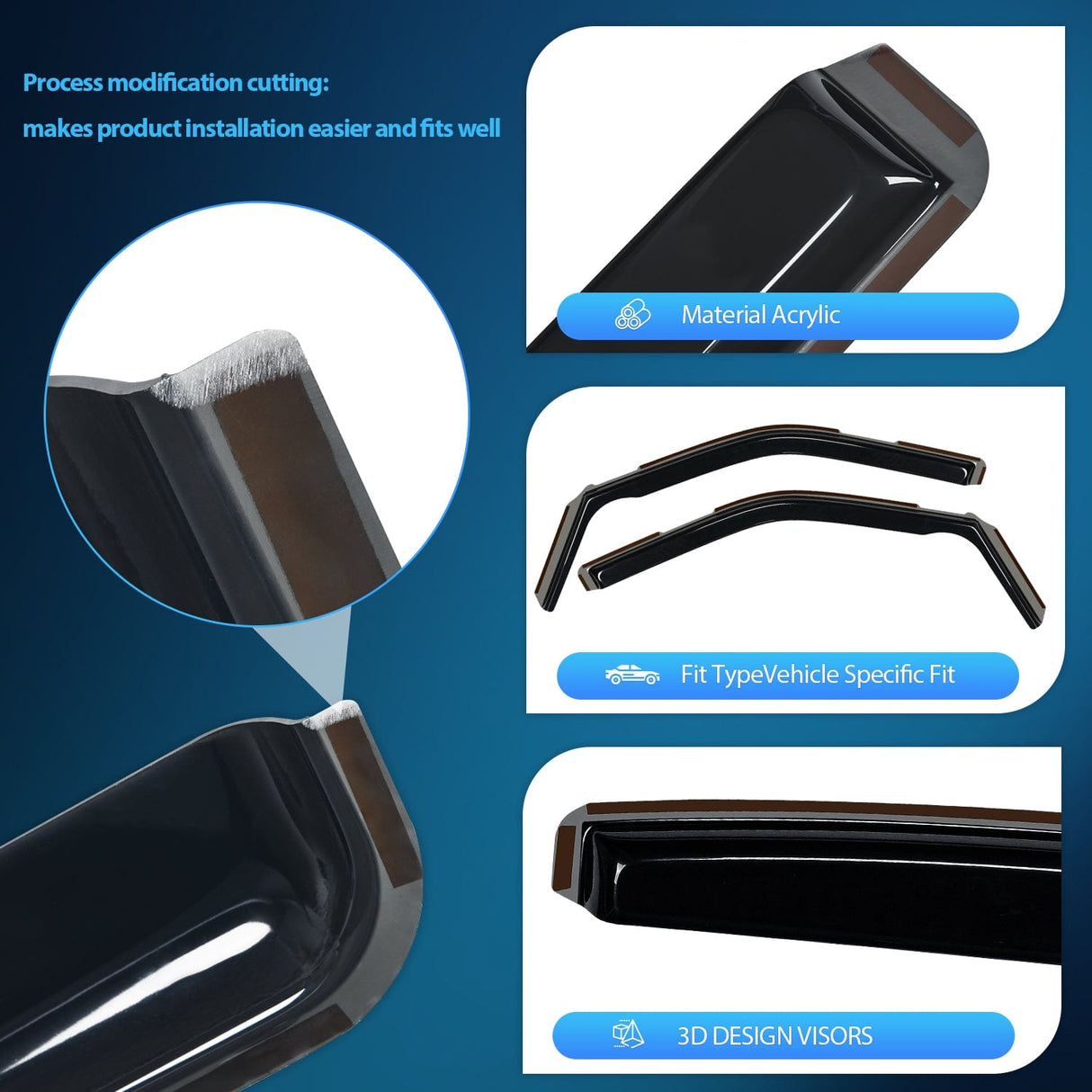 Rain Guards Rain Guards for Ford F150 2021 2022 2023 2024 Regular Cab/Super Crew/Super Cab, Vent Window Visors, Original Window Deflectors-2PCS