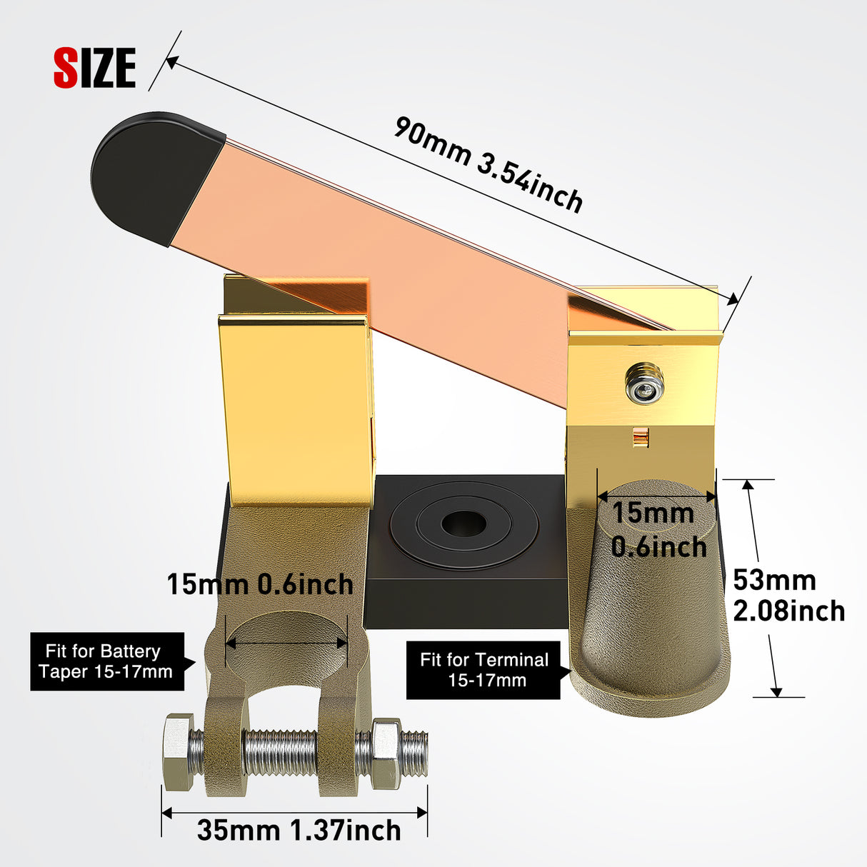 Nilight Top Post Knife Blade Master Switch 12V 24V 250A Battery Negative Disconnect Shut Off Kill Power Isolator for Car Truck Marine RV Vehicle and Electrical Equipment