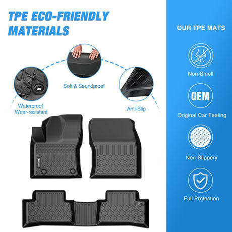 Floor Mat Floor Mats for Toyota Corolla Cross Hybrid 2022 2023 2024 2025 (AWD Only) All Weather Custom Fit Heavy Duty Floor Liners