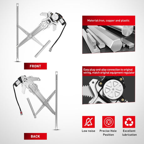 Window Regulator 741-951 Front Right Window Regulator with Motor, Compatible with 1997 1998 1999 2000 2001 Honda CR-V, Power Window Lift Motor Assembly, Passenger Side, OE Replacement