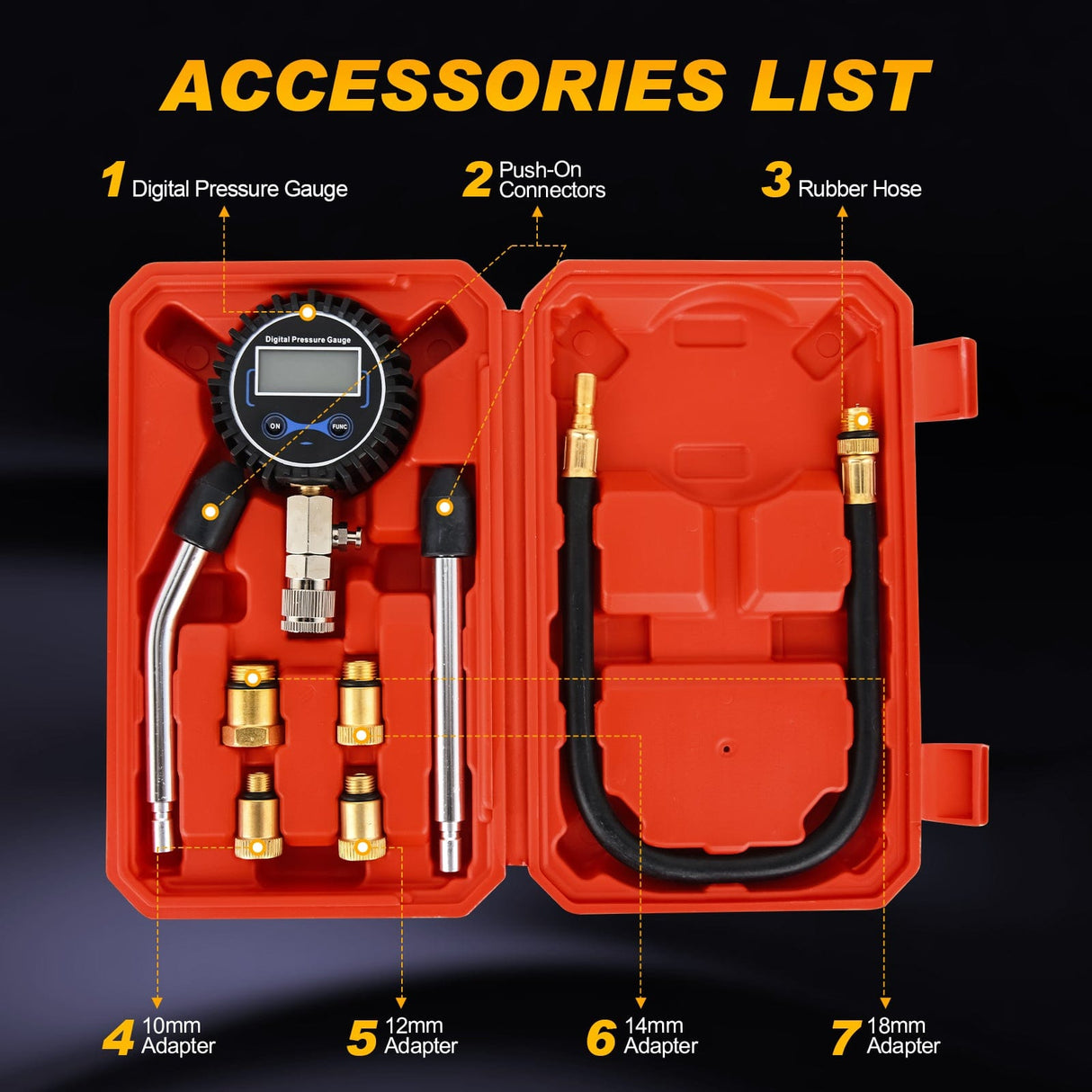 inflator 8pcs Digital Compression Tester Kit