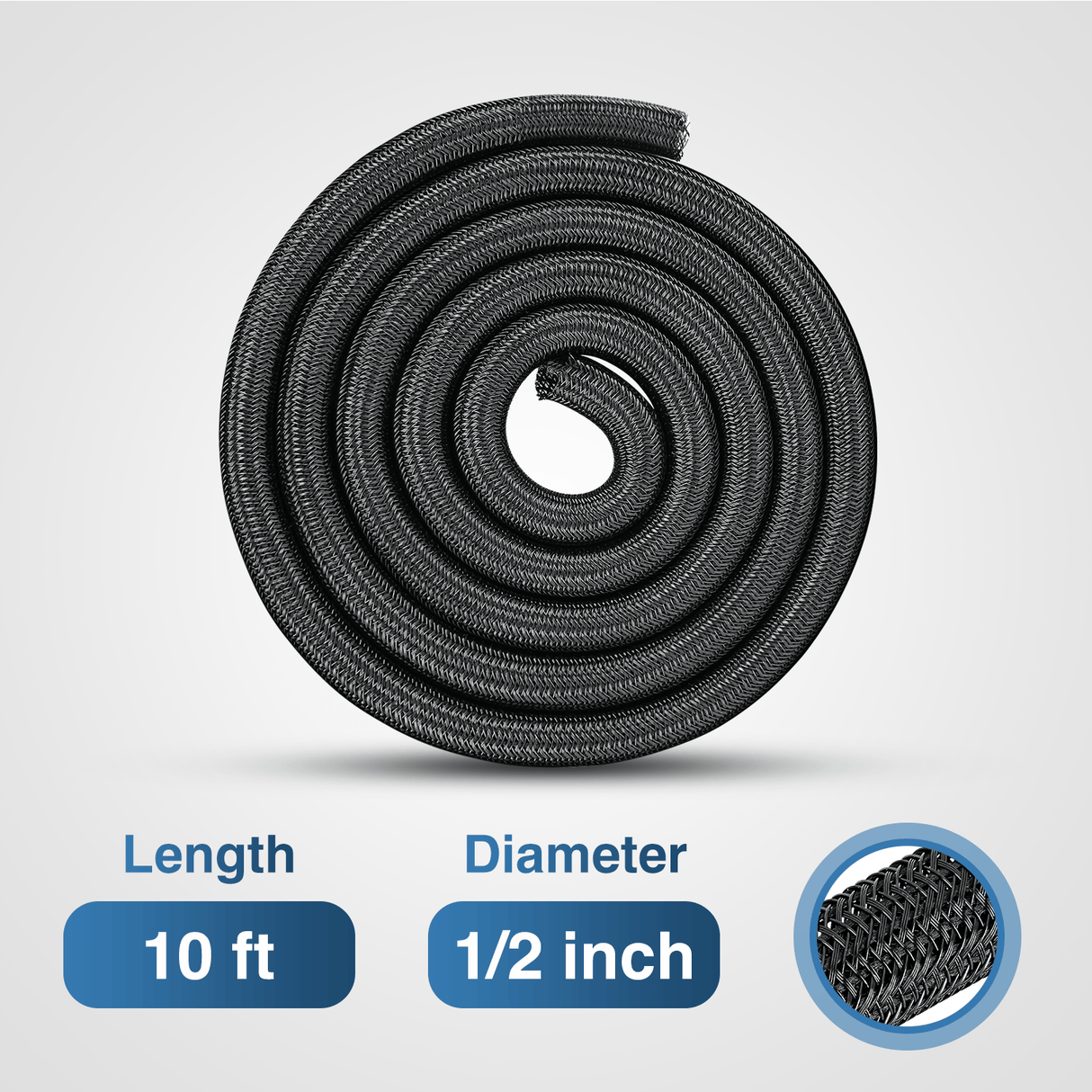 Wiring Harness Kit 10ft-1/2inch Cable Management Sleeves