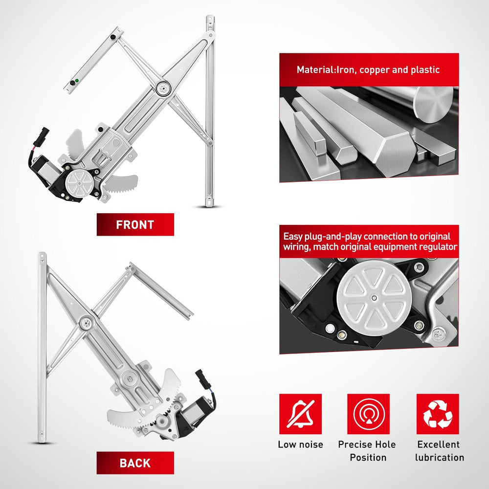 Window Regulator Front Driver Window Regulator with Motor, Compatible with Chevy Colorado/GMC Canyon 2004 2005 2006 2007 2008 2009 2010 2011 2012, Power Window Lift Motor Assembly, OE Replacement, 741-014
