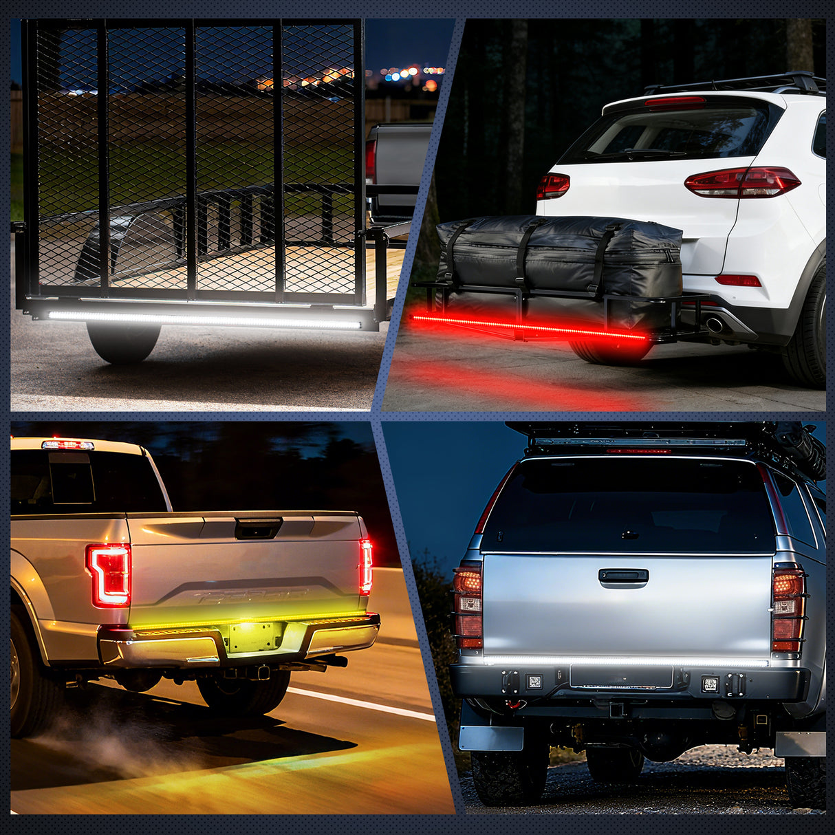 48 Inch 360Leds Red White Amber Triple Row LED Tailgate Light Strip