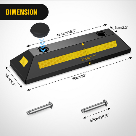 Nilight Parking Curb - Heavy Duty Rubber Garage Driveway Car Wheel Stopper Parking Aid Block Gadgets, 1-Pack