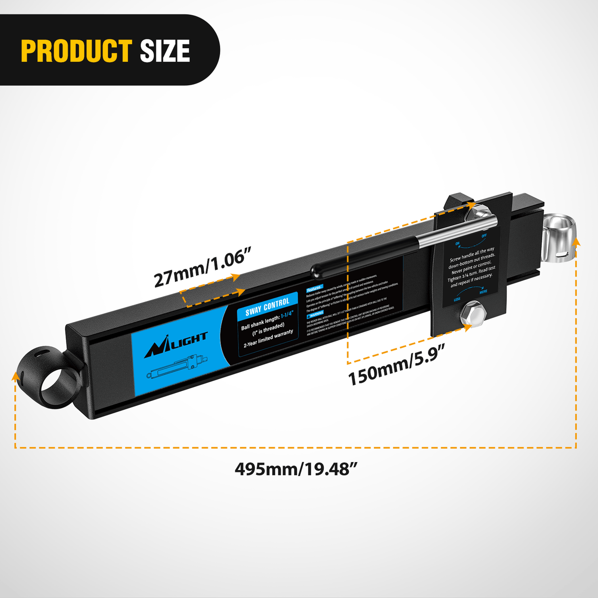 Trailer Hitch Trail Anti-Sway Bar Control Kit