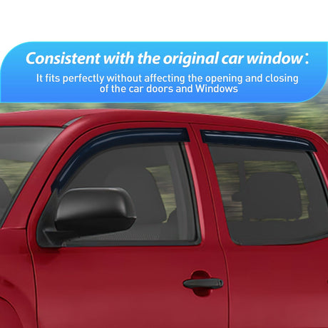 Rain Guards Rain Guards for Toyota Tacoma Double Cab 2005-2015 2010 2011 2012 2013 2014 2015, Out-Channel Window Visors Vent Wind Deflectors-4PCS