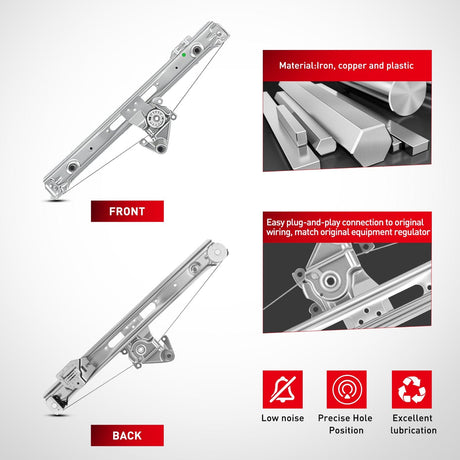 Window Regulator 740-481 Rear Passenger Side Window Regulator with Motor, Compatible with 1999–2005 BMW E46 323i 328i 325i 325xi 330i 330xi (Sedan/Wagon Only), Power Window Lift Assembly, OE Replacement
