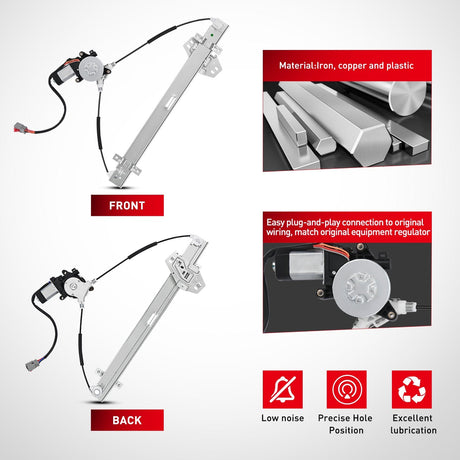 Window Regulator Power Window Regulator with Motor Assembly Replacement for Honda Pilot 2003 2004 2005 2006 2007 2008, Front Driver Side, 748-129