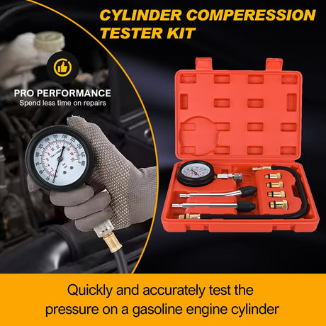 inflator 8PCS Petrol Gas Engine Cylinder Compression Tester Kit