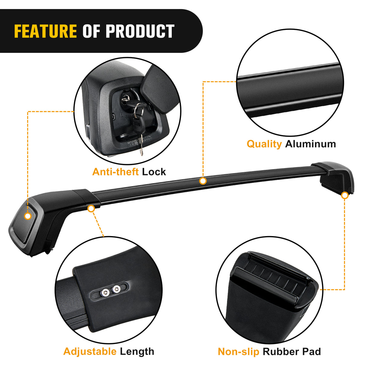 Roof Rack Cross Bars Fit for 2019-2024 19 20 21 22 23 24 Kia Telluride S SX SX-P EX Aluminum Rails Crossbars with Anti-Theft Lock for Rooftop Cargo Carrier Luggage Box Tent(Not for X-Line and X-Pro)