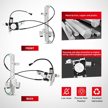 Window Regulator Power Window Regulator with Motor Rear Driver Side,Compatible with Cadillac Escalade/Chevy Tahoe/GMC Yukon 2002 2003 2004 2005 2006,Rear Left,748-228