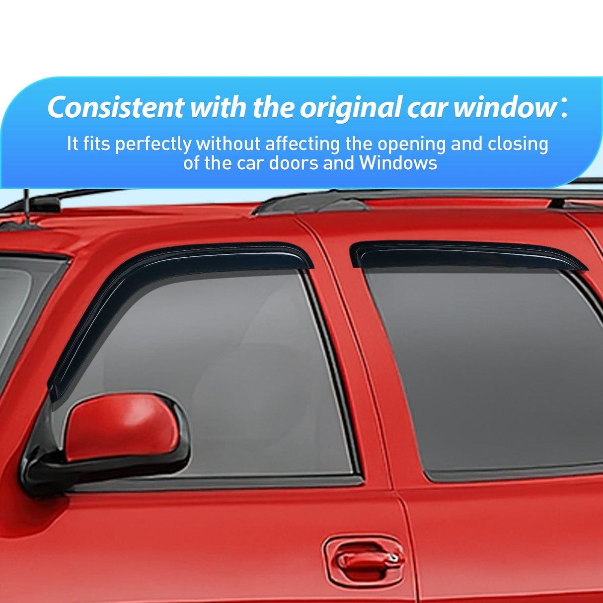 Rain Guards Rain Guards for Chevy Tahoe/GMC Yukon 2000 2001 2002 2003 2004 2005 2006, Out-Channel Window Visors Vent Wind Deflectors-4PCS