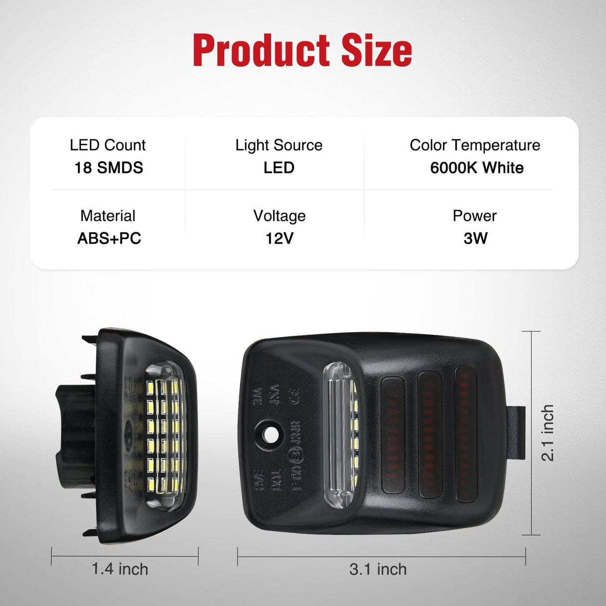 Tail Brake Turn Reverse Lights License Plate Lights Compatible with 2005 2006 2007 2008 2009 2010 2011 2012 2013 2014 2015 Toyota Tacoma 2000-2013 Tundra Red Triple OLED Tube 6000K White 2PCS Pack