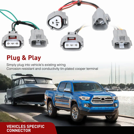 Wiring Harness Kit 4 Pin Trailer Wiring Harness Kit 56349 Vehicle Standard 4 Way Connector Custom for Toyota Tacoma 2016 2017 2018 2019 2020 2021 2022 2023