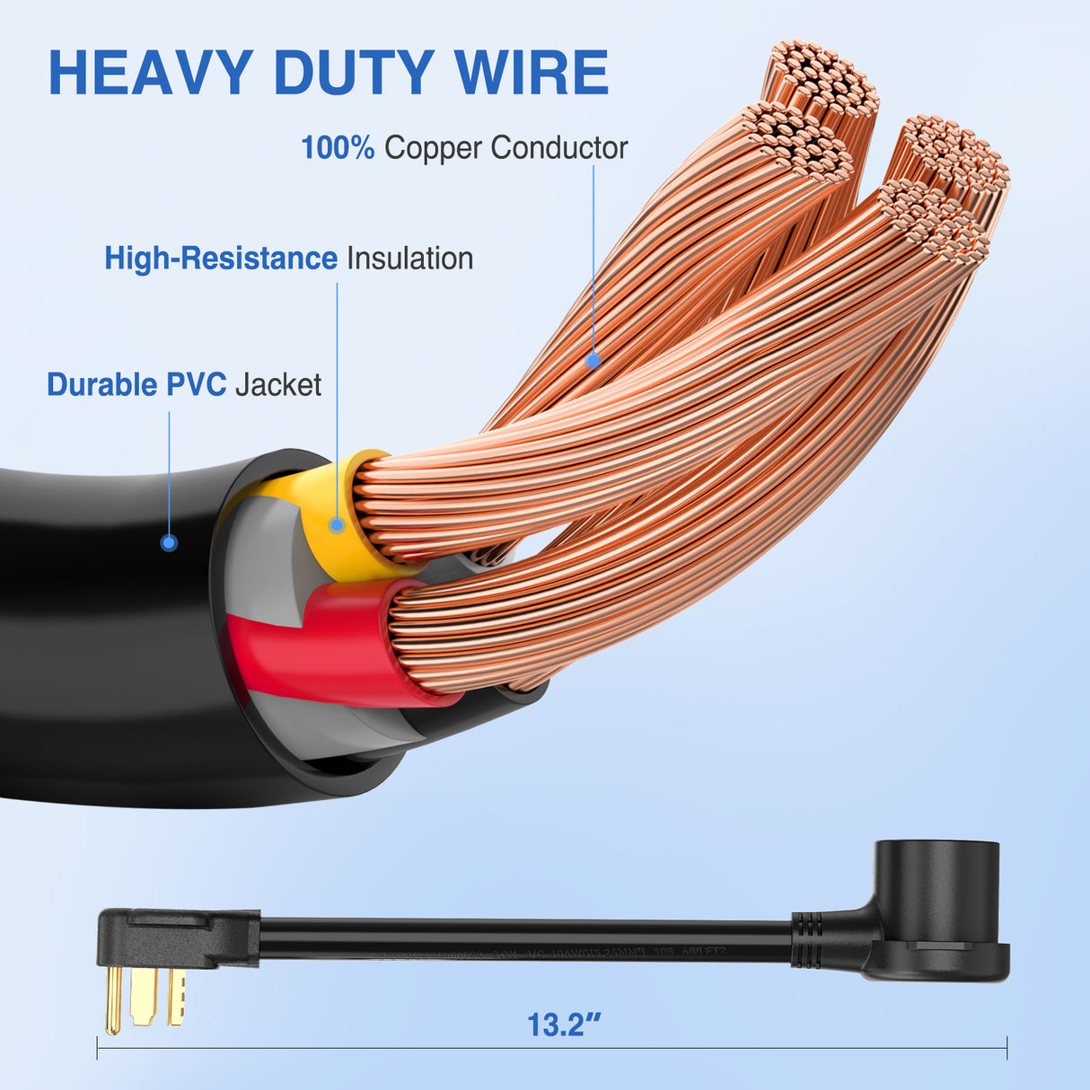 EV Dryer Adapter Cord 30 Amp to 30Amp 4 Prong 125V/250V 7500 Watt Pure Copper Dryers New Outlet Old Plug Conversion Heavy Duty 10 Gauge Wires 14-30P 10-30R 30M/30F
