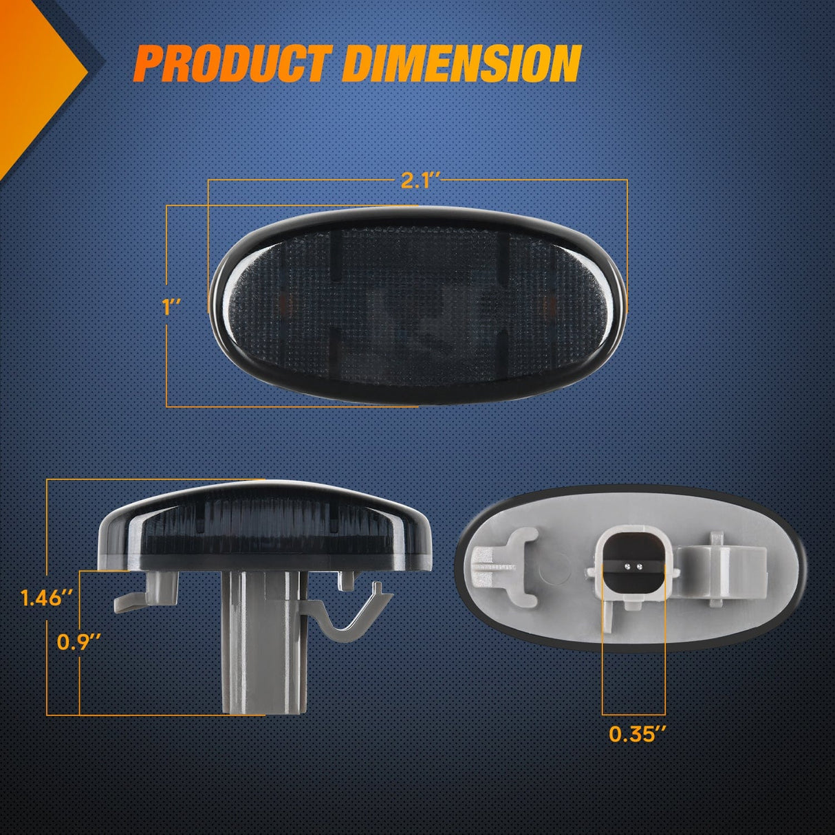 Side Marker Clearance Lights 4 PCS 3 LED Red Amber Wheel Fender Side Marker Lights Smoked Lens Compatible With 2011-2016 F250 F350 F450 F550 Super Duty