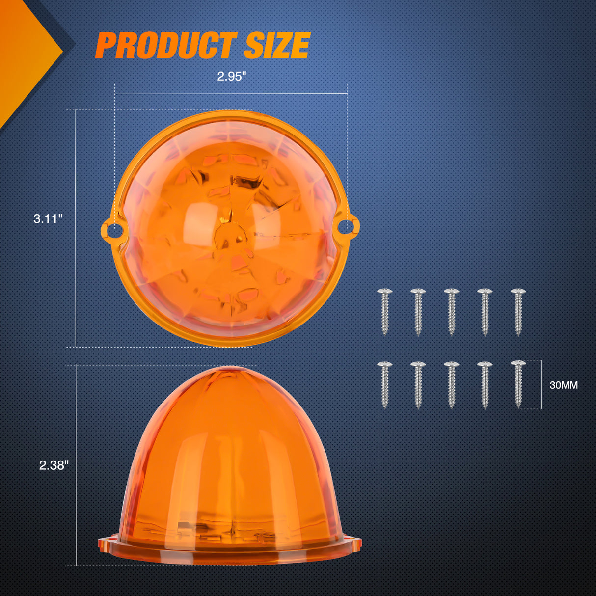 Nilight Cab Roof Marker Light 5 PCS 18 LED Amber Top Clearance Indicator Lights Waterproof Surface Mount for Heavy Duty Trucks Trailer Camper RV Tractor