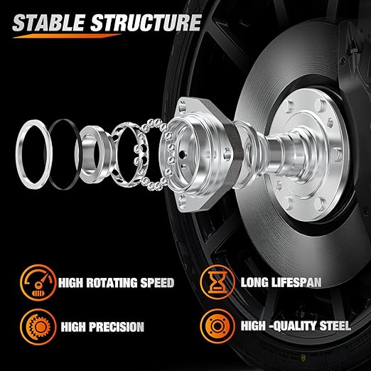 Nilight Front Wheel Bearing Hub Assembly for GMC Envoy XL XUV 2002 2003 2004 2005 2006 2007 2008 2009, Chevy Trailblazer EXT SSR Olds Bravada Isuzu Ascender Buick Rainier with 6-Lug, OEM 513188