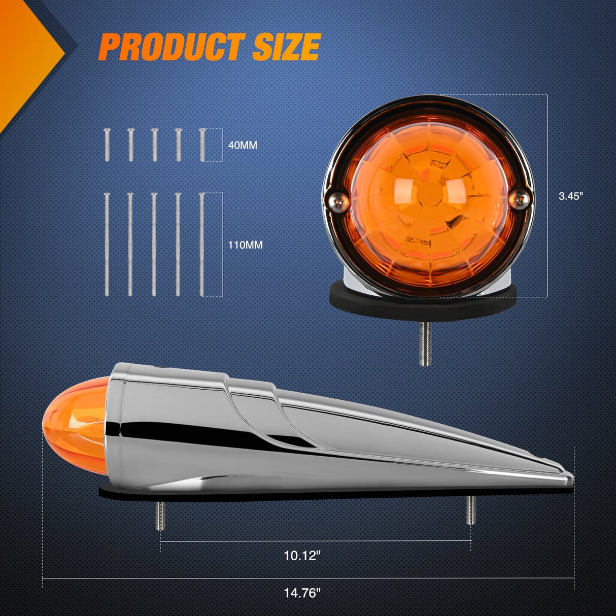 Roof Marker Light 5PCS 18LED Amber Cab Roof Marker Light