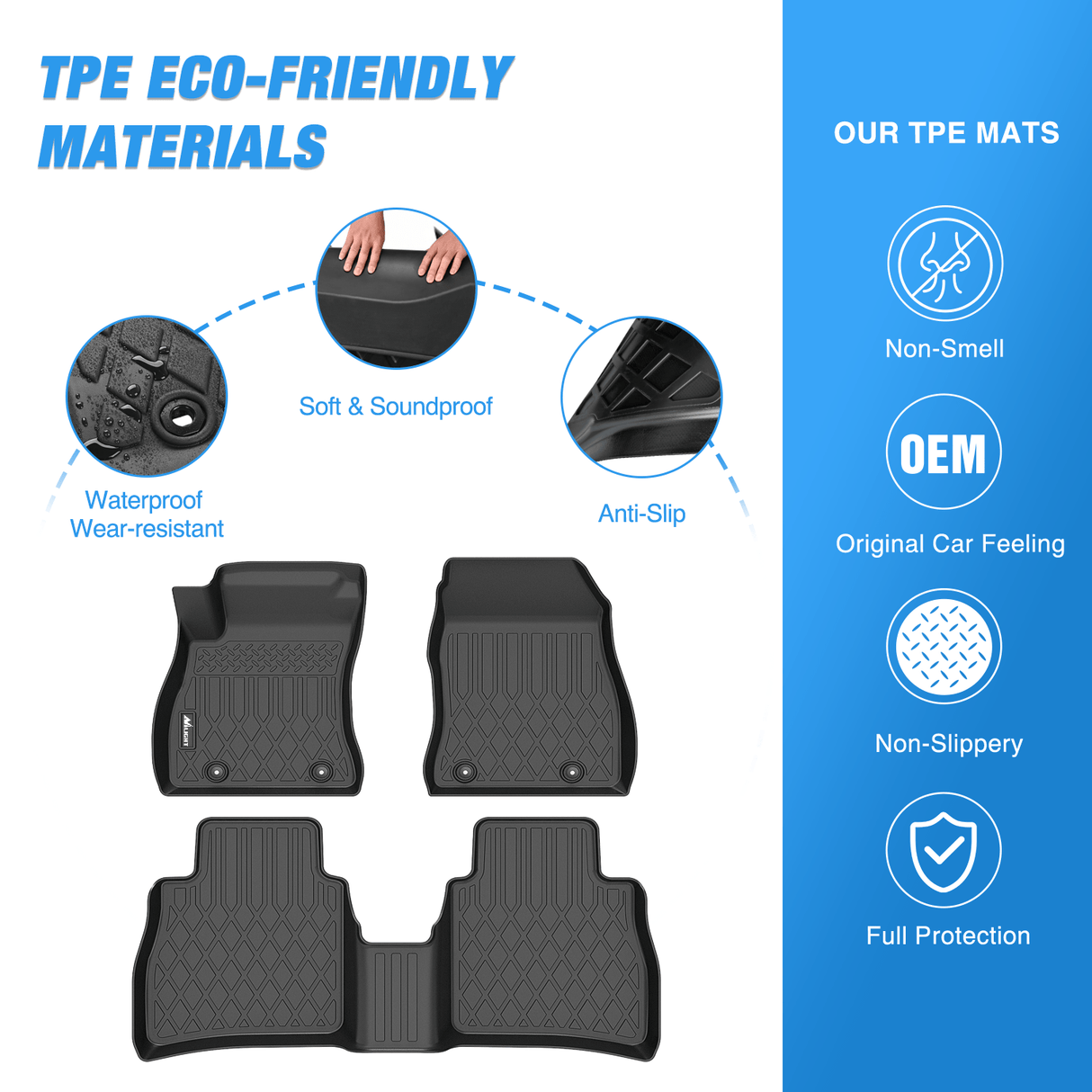 Floor Mat TPE Floor Mats for Nissan Sentra 2014 2015 2016 2017 2018 2019