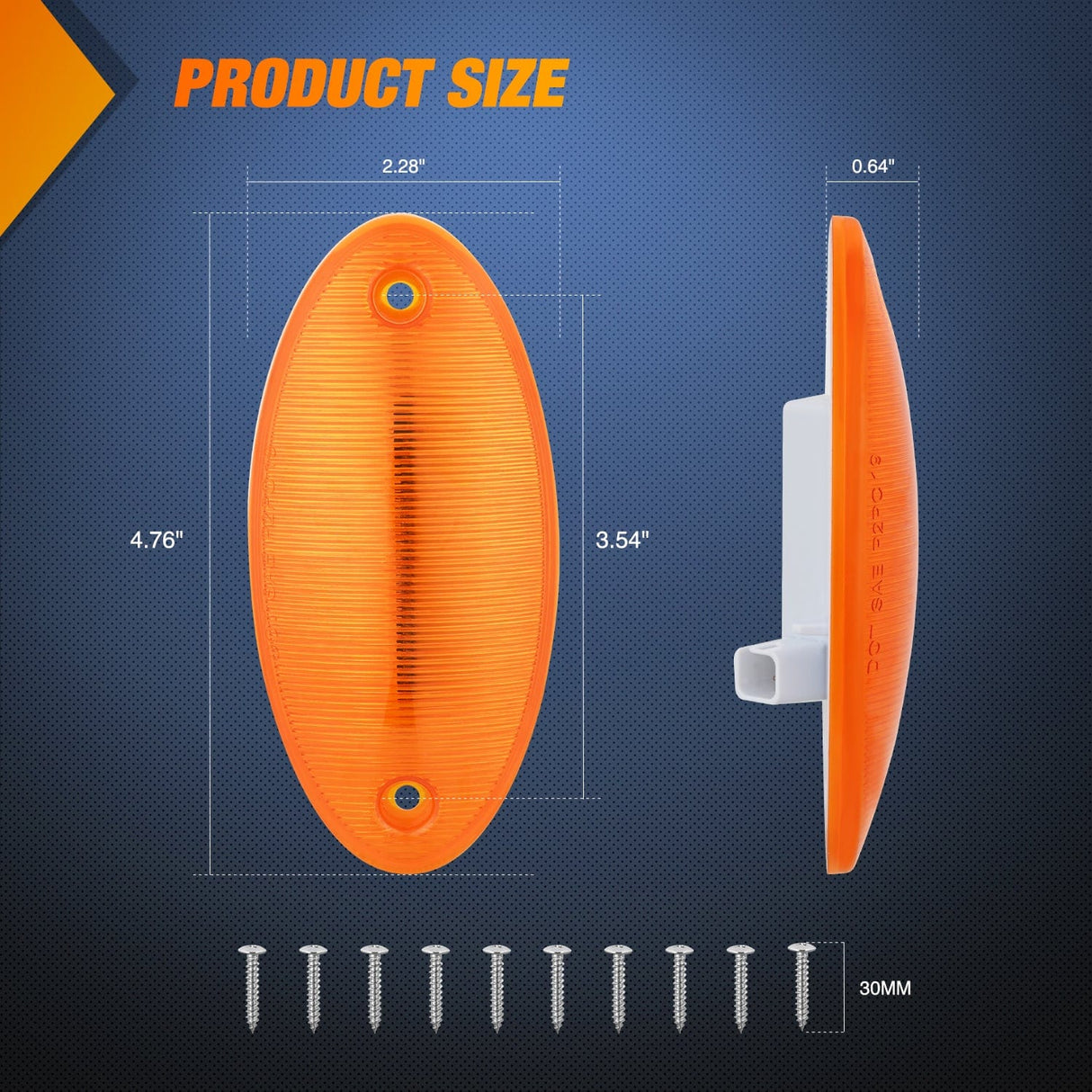 Roof Marker Light 5PCS 4LED Amber Cab Roof Marker Light