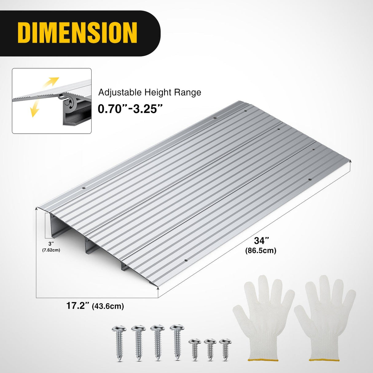 Curb Ramp Door Threshold Ramp 3inch Rise Portable Aluminum Wheelchair Door Transition Entry Ramps for Doorways Home Steps