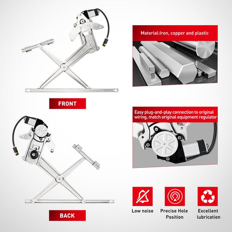 Window Regulator 741-753 Power Window Regulator and Motor Front Driver Side Compatible with Dodge Ram 1500 1994 1995 1996 1997 1998 1999 2000 2001,Ram 2500 3500 1994-2002,Front Left Side
