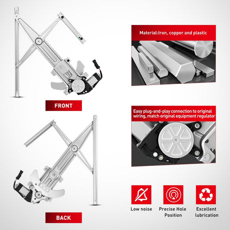 Window Regulator Front Passenger Window Regulator with Motor, Compatible with Chevy Colorado/GMC Canyon 2004 2005 2006 2007 2008 2009 2010 2011 2012, Power Window Lift Motor Assembly, 741-015