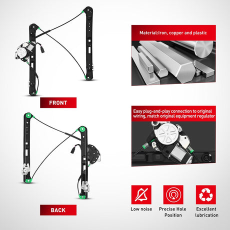 Window Regulator 741-485 Power Window Regulator/Motor Front Passenger Side Compatible with BMW E46 325i 328i 330i 1999 2000 2001 2002 2003 2004 2005 Sedan
