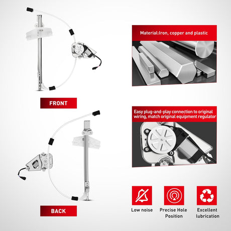 Window Regulator 741-526 Power Window Regulator/Motor Front Driver Side Compatible with Jeep Liberty KJ 2002 2003 2004 2005 2006,Front Left Side