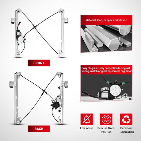 Window Regulator 741-442 Power Window Regulator Front Driver Side with Motor Compatible with Chevrolet Silverado 1500 2007-2013 Tahoe GMC Yukon Sierra 1500 2007 2008 2009 2010 2012 2013